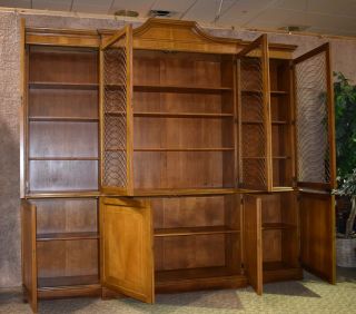 Vintage Baker Two Piece Inlaid Mahogany Mid Century Bookcase/China Cabinet 5