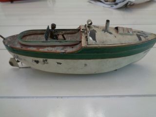 Germany Tin Wind Up Ship Electric Boat Ship Rare Toy