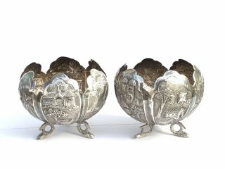 Antique Silver Bowls,  Indian/burmese C.  1910’ish