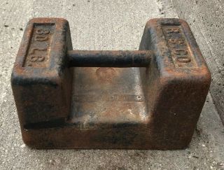 R.  S Co Richardson Scale 30 LB weight Door Stop Antique Vintage Strong Man 2