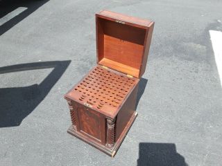 ANTIQUE FLAMING MAHOGANY CARVED CUTLERY KNIFE BOX 18C GEORGIAN FEDERAL SHERATON 2