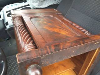 ANTIQUE FLAMING MAHOGANY CARVED CUTLERY KNIFE BOX 18C GEORGIAN FEDERAL SHERATON 6