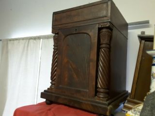 ANTIQUE FLAMING MAHOGANY CARVED CUTLERY KNIFE BOX 18C GEORGIAN FEDERAL SHERATON 9