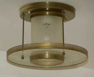 528 Vintage 50s 60s Ceiling Light Lamp Fixture Virden MidCentury Retro 1 of 2 8