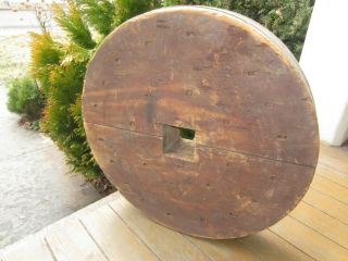 Antique Wood Pulley Wheel 18 " Across,  From A Mill In Pa
