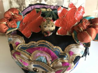 Antique Chinese Gold Tiger King Happiness Hat