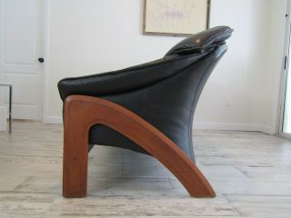 Vintage Teak Danish Leather Sofa Mid Century Modern Ekornes Style 4