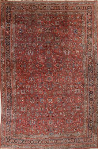 Antique Vegetable Dye All - Over Bijar Persian Rug Extra Large Oriental Wool 12x18