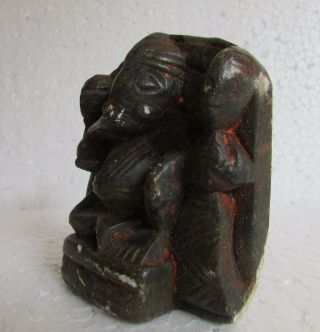 Vintage Old Hand Crafted Stone Hindu God Ganesha Statue,  Collectible 2