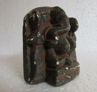 Vintage Old Hand Crafted Stone Hindu God Ganesha Statue,  Collectible 3