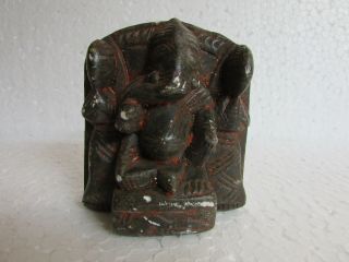 Vintage Old Hand Crafted Stone Hindu God Ganesha Statue,  Collectible 8