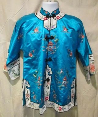 Vintage Chinese Silk Hand Embroidered Kimono Jacket Esme China Large