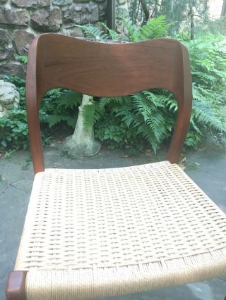 NIELS MOLLER Danish Teak JL Moller Model 71 Cord Seat Sculpted Chair MSRP$1100 4