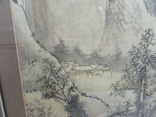 Antique Chinese Scroll Painting on Rice Paper of Figures in Landscape 5