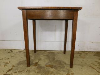 Antique Square Solid Oak Wood Work Radio Industrial Machine Stand Table 10