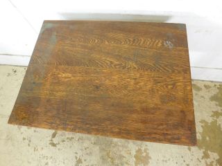 Antique Square Solid Oak Wood Work Radio Industrial Machine Stand Table 8