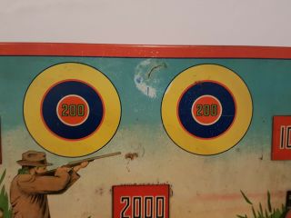 Vintage Wyandotte Tin Litho Shooting Gallery with Target Ducks Hunter 10