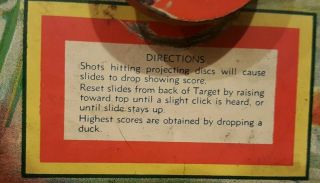Vintage Wyandotte Tin Litho Shooting Gallery with Target Ducks Hunter 7
