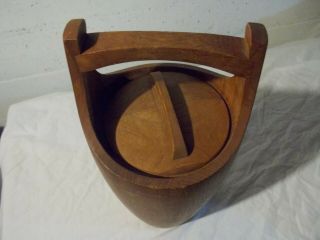 Vintage Dansk Quistgaard Staved Teak Ice Bucket Danish Modern 15.  5 