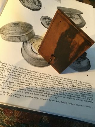 Revolutionary War 18th Century Wood Case Sundial Compass 1720 - 1780 Cond. 4