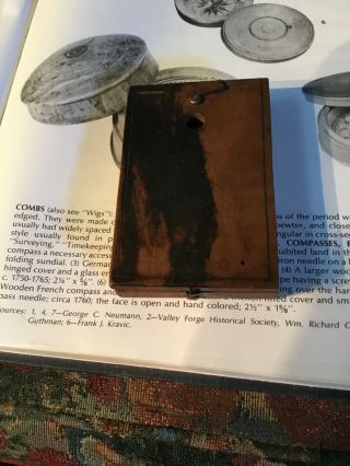 Revolutionary War 18th Century Wood Case Sundial Compass 1720 - 1780 Cond. 6