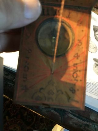 Revolutionary War 18th Century Wood Case Sundial Compass 1720 - 1780 Cond. 8