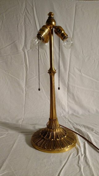 Antique Wilkinson lamp w/leaded glass shade.  B&H,  Handel era 5