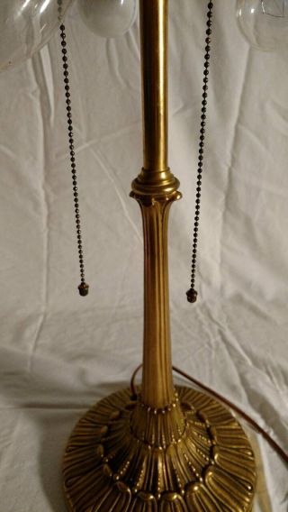 Antique Wilkinson lamp w/leaded glass shade.  B&H,  Handel era 7