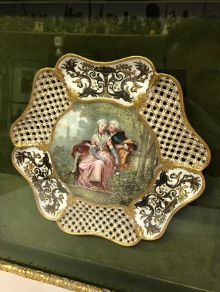 Antique - Lucien Besche - French Signed Plate In Custom Box Frame 10