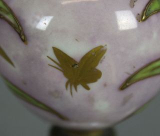 Miniature Antique Art Nouveau 19thC French Porcelain Painting,  Gilt Bronze Urn 8
