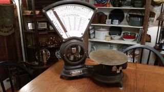 Rare 1920s Vintage Pitney - Bowes Stimpson Computing Metered Mail Postal Scale