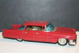 Large Vintage Bandai Tin Friction Powered 1960 Cadillac Hardtop