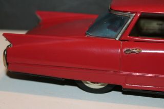 LARGE VINTAGE BANDAI TIN FRICTION POWERED 1960 CADILLAC HARDTOP 3