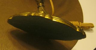 Antique MILLER Desk Lamp REVERSE PAINTED Pastoral Scene on Swivel Shade NR 11