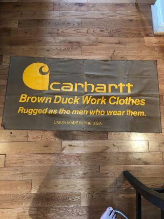 Vintage Carhartt Workwear Cotton Duck Banner Made In The Usa Advertisement