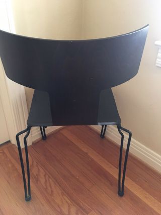 Vintage Mid Century Black Wood Anziano Chair By John Hutton 2