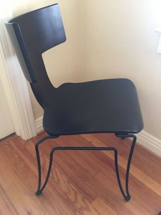 Vintage Mid Century Black Wood Anziano Chair By John Hutton 4