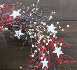 Patriotic Wreath Stars Red White Blue USA Americana Door Decor Flag 4th of July 3