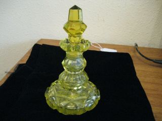 Victorian Era Art Nouveau Canary Vasoline Glass 1850 - 1880 - Perfume Bottle 2