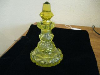 Victorian Era Art Nouveau Canary Vasoline Glass 1850 - 1880 - Perfume Bottle 3