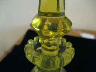 Victorian Era Art Nouveau Canary Vasoline Glass 1850 - 1880 - Perfume Bottle 5