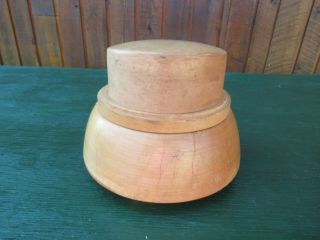 Vintage Hat Mold Stretcher Antique Wood Millinery Form 19 " Around