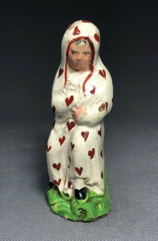 19th C Staffordshire English Pearlware Pottery Figure Of Winter