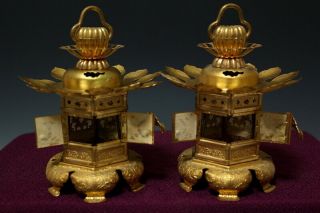 Japan Antique edo lantern temple tool yoroi Kabuto tsuba Armor katana busho Lot2 3