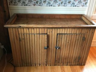 Vintage Pine Dry Sink With Wainscoting