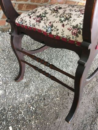 Late 19th Century Antique Victorian Mother - Of - Pearl Gems and Upholstery Settee 5