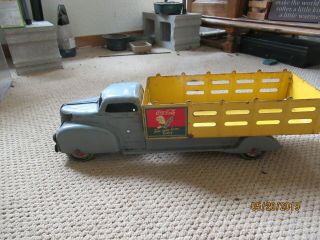 Vintage 1940 ' S Louis Marx Metal Coca Cola Stake Truck,  21 inches long 2