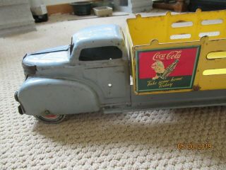 Vintage 1940 ' S Louis Marx Metal Coca Cola Stake Truck,  21 inches long 3