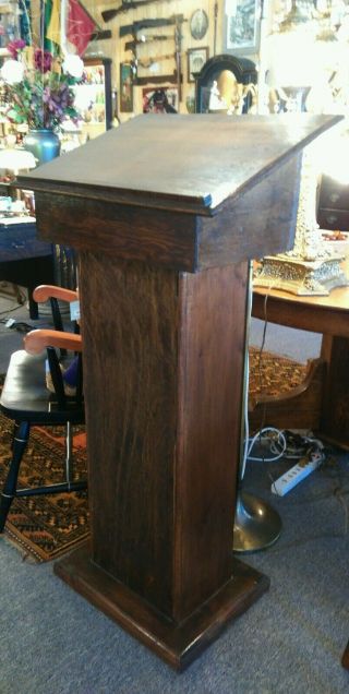 Antique Vintage Wood Church Salvage Pulpit Podium Lectern Stand 3
