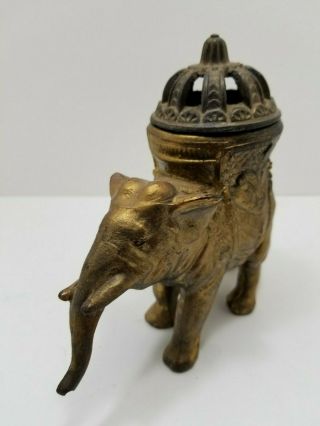 Antique French Vantines Art Deco Elephant Incense Burner Circa 1920 3